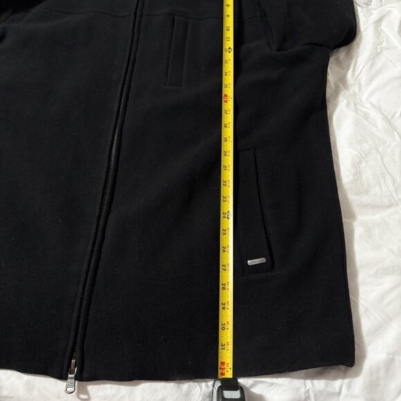 Like New Calvin Klein Mens Black Double-Zip Wool Blend Coat XL Quilted Lining - Picture 10 of 15